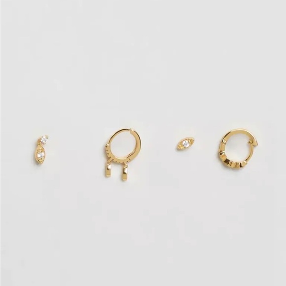 MICRO DANGLE HOOP SET LUV AJ GOLD MEJURI GORJANA ANTHROPOLOGIE REVOLVE - Picture 7 of 7